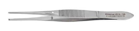Vantage - Tissue Forceps Iris 4 Inch Length Floor Grade Stainless Steel NonSterile NonLocking Thumb Handle Straight 1 X 2 Teeth - V918-786