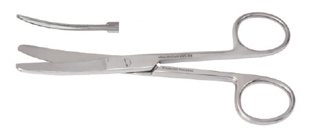 Miltex Vantage Operating Scissors 5-1/2 Inch Length Office Grade Stainless Steel Finger Ring Handle Curved Blade Blunt/Blunt - V95-56