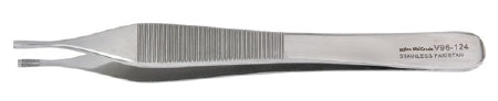 Vantage - Tissue Forceps Adson-Brown 4-3/4 Inch Length Floor Grade Stainless Steel NonSterile NonLocking Thumb Handle Straight 7 X 7 Side Grasping Teeth - V96-124