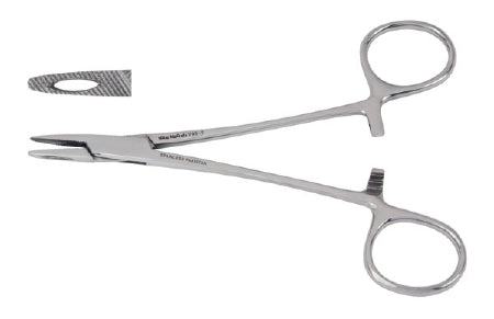 Miltex Vantage Needle Holder 5 Inch Fenestrated Jaws Finger Ring Handle - V98-2