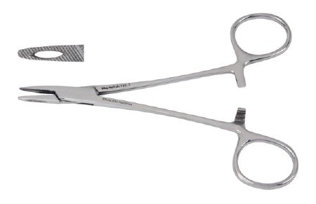 Vantage - Needle Holder 5 Inch Length Fenestrated Jaws Finger Ring Handle - V98-2