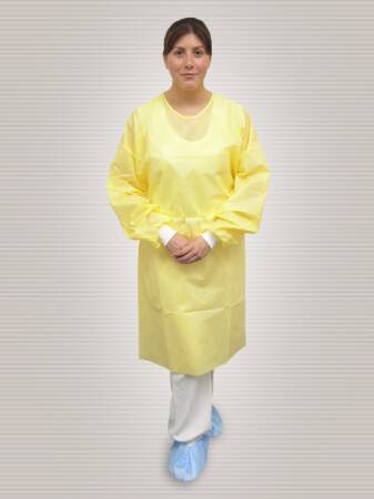 Tronex Healthcare Industries Protective Procedure Gown One Size Fits Most Unisex Soft Yellow - 5440Y
