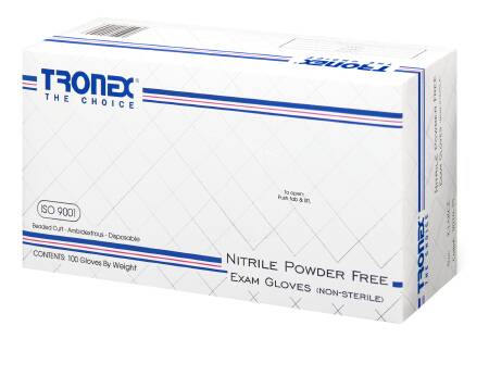 Tronex Healthcare Industries Exam Glove Large NonSterile Nitrile Standard Cuff Length Fully Textured Blue Chemo Tested - 9010-30