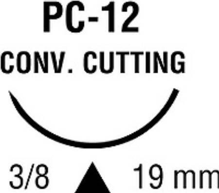 Polysorb - Suture with Needle Absorbable Coated Undyed Suture Braided Polyester Size 3 - 0 18 Inch Suture 1-Needle 19 mm Length 3/8 Circle Conventional Cutting Needle - SL-1654