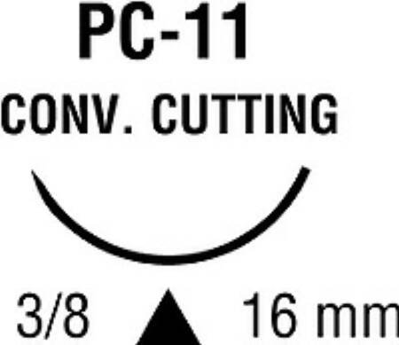 Polysorb - Suture with Needle Absorbable Coated Undyed Suture Braided Polyester Size 4 - 0 18 Inch Suture 1-Needle 16 mm Length 3/8 Circle Conventional Cutting Needle - SL-1657
