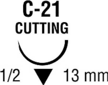 Covidien - Suture with Needle Absorbable Uncoated Undyed Suture Chromic Gut Size 4 - 0 18 Inch Suture Double-Armed 13 mm Length 1/2 Circle Reverse Cutting Needle - G-1744