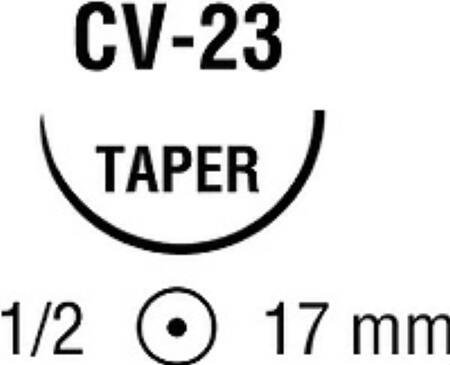 Polysorb - Suture with Needle Absorbable Coated Undyed Suture Braided Polyester Size 2 - 0 30 Inch Suture 1-Needle 17 mm Length 1/2 Circle Taper Point Needle - UL-216
