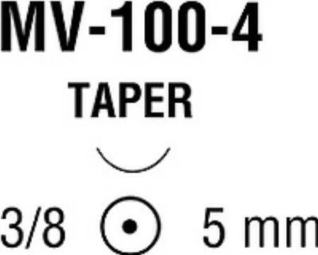 Monosof~Dermalon Suture with Needle Nonabsorbable Uncoated Black Suture Monofilament Nylon Size 9-0 5 Inch Suture 1-Needle 5 mm Length 3/8 Circle Taper Point Cutting Needle