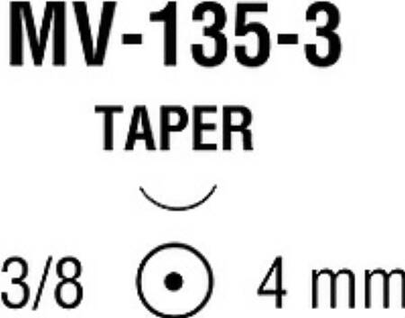 Monosof~Dermalon Suture with Needle Nonabsorbable Uncoated Black Suture Monofilament Nylon Size 8-0 5 Inch Suture 1-Needle 4 mm Length 3/8 Circle Taper Point Needle
