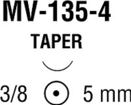 Monosof~Dermalon Suture with Needle Nonabsorbable Uncoated Black Suture Monofilament Nylon Size 9-0 5 Inch Suture 1-Needle 5 mm Length 3/8 Circle Taper Point Needle