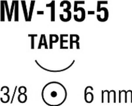 Monosof~Dermalon Suture with Needle Nonabsorbable Uncoated Black Suture Monofilament Nylon Size 8-0 5 Inch Suture 1-Needle 6 mm Length 3/8 Circle Taper Point Needle