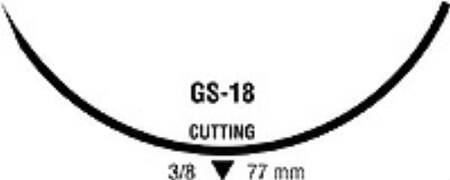 Sofsilk - Suture with Needle Nonabsorbable Coated Black Suture Braided Silk Size 2 30 Inch Suture Double-Armed 77 mm Length 3/8 Circle Reverse Cutting Needle - CS-482