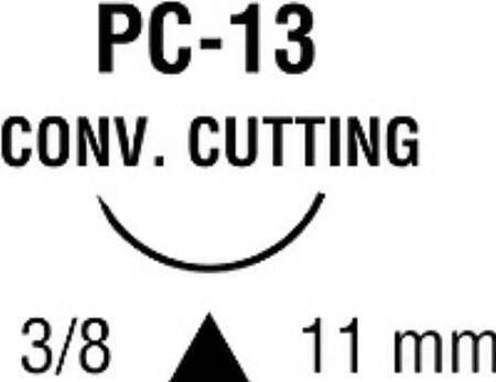 Biosyn - Suture with Needle Absorbable Uncoated Undyed Suture Monofilament Polyester Size 4 - 0 18 Inch Suture 1-Needle 11 mm Length 3/8 Circle Conventional Cutting Needle - CM-400