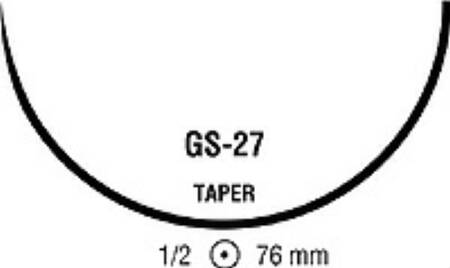 Covidien Suture with Needle Absorbable Uncoated Undyed Suture Plain Gut Size 2-0 30 Inch Suture 1-Needle 76 mm Length 1/2 Circle Taper Point Needle - CG53