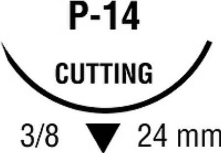 Polysorb - Suture with Needle Absorbable Coated Undyed Suture Braided Polyester Size 3 - 0 18 Inch Suture 1-Needle 24 mm Length 3/8 Circle Reverse Cutting Needle - SL-5640