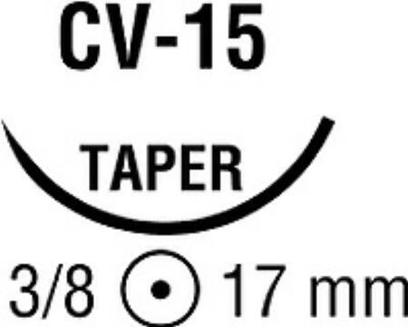 Covidien Sofsilk Suture with Needle Nonabsorbable Coated Black Suture Braided Silk Size 3-0 30 Inch Suture 1-Needle 17 mm Length 3/8 Circle Taper Point Needle - VS882