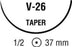 Covidien Sofsilk Suture with Needle Nonabsorbable Coated White Suture Braided Silk Size 2 30 Inch Suture 1-Needle 37 mm Length 1/2 Circle Taper Point Needle - CS746