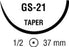 Polysorb - Suture with Needle Absorbable Coated Undyed Suture Braided Polyester Size 2 - 0 30 Inch Suture 1-Needle 37 mm Length 1/2 Circle Taper Point Needle - CL-843