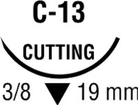 Covidien - Suture with Needle Absorbable Uncoated Undyed Suture Plain Gut Size 3 - 0 30 Inch Suture 1-Needle 19 mm Length 3/8 Circle Reverse Cutting Needle - SG-822