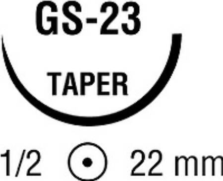 Covidien - Suture with Needle Absorbable Uncoated Undyed Suture Plain Gut Size 2 - 0 30 Inch Suture 1-Needle 22 mm Length 1/2 Circle Taper Point Needle - UG-863