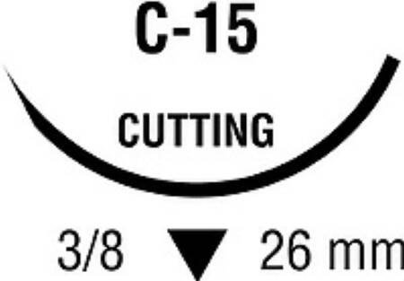 Ti•Cron - Suture with Needle Nonabsorbable Coated Blue Suture Braided Polyester Size 2 - 0 30 Inch Suture 1-Needle 26 mm Length 3/8 Circle Reverse Cutting Needle - 88863070-51