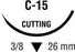 Ti•Cron - Suture with Needle Nonabsorbable Coated Blue Suture Braided Polyester Size 2 - 0 30 Inch Suture 1-Needle 26 mm Length 3/8 Circle Reverse Cutting Needle - 88863070-51