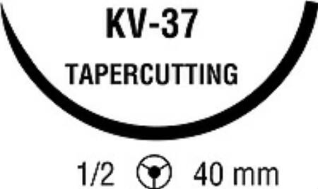 Covidien Ti-Cron Suture with Needle Nonabsorbable Coated Blue Suture Braided Polyester Size 2 30 Inch Suture 1-Needle 40 mm Length 1/2 Circle Taper Point Cutting Needle - 8886314783