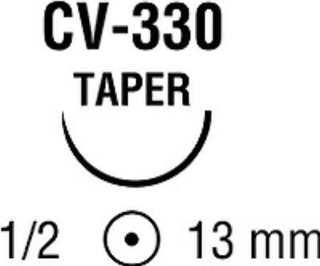 Covidien Ti-Cron Suture with Needle Nonabsorbable Coated Blue Suture Braided Polyester Size 3-0 24 Inch Suture Double-Armed 13 mm Length 1/2 Circle Taper Point Needle - 8886322641