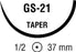 Covidien Ti-Cron Suture with Needle Nonabsorbable Coated Blue Suture Braided Polyester Size 1 18 Inch Suture 1-Needle 37 mm Length 1/2 Circle Taper Point Needle - 8886326072