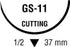 Ti•Cron - Suture with Needle Nonabsorbable Coated Blue Suture Braided Polyester Size 1 30 Inch Suture 1-Needle 37 mm Length 1/2 Circle Reverse Cutting Needle - 88863309-71