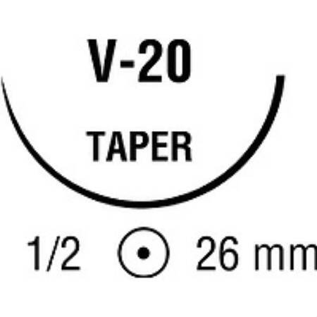 Polysorb - Suture with Needle Absorbable Coated Undyed Suture Braided Polyester Size 3 - 0 30 Inch Suture 1-Needle 26 mm Length 1/2 Circle Taper Point Needle - GL-322