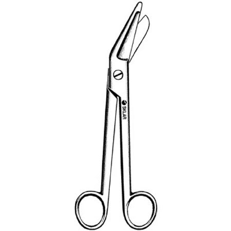 Sklar - Plaster Shears Esmarch 8 Inch Length OR Grade Stainless Steel NonSterile Finger Ring Handle Angled Blunt Tip / Blunt Tip - 11-1380
