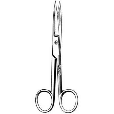 Sklar - Operating Scissors 6-1/2 Inch Length OR Grade Stainless Steel Finger Ring Handle Straight Sharp Tip / Sharp Tip - 13-1065