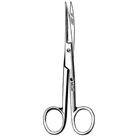Sklar - Operating Scissors 5 Inch Length OR Grade Stainless Steel Finger Ring Handle Curved Sharp Tip / Sharp Tip - 13-2050