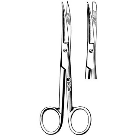 Sklar - Operating Scissors 5-1/2 Inch Length OR Grade Stainless Steel Finger Ring Handle Curved Sharp Tip / Blunt Tip - 14-2055