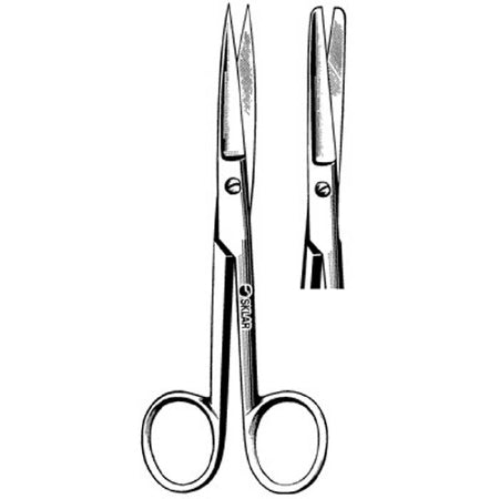 Sklar - Operating Scissors 4-1/2 Inch Length OR Grade Stainless Steel Finger Ring Handle Blunt Tip / Blunt Tip - 15-1045