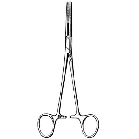 Sklar - Hemostatic Forceps Rankin 6-1/4 Inch Length Surgical Grade Stainless Steel NonSterile Ratchet Lock Finger Ring Handle Straight - 17-1262