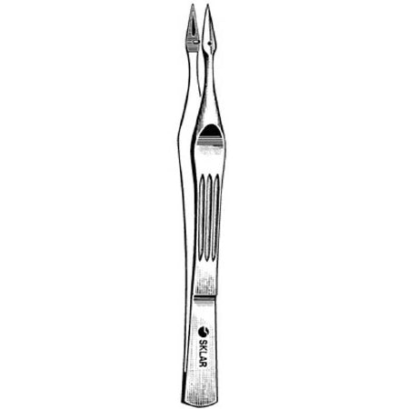 Sklar Sklar Splinter Forceps Carmalt 4-1/4 Inch Surgical Grade Stainless Steel NonSterile NonLocking Thumb Handle Straight Spade Tip - 19-3240