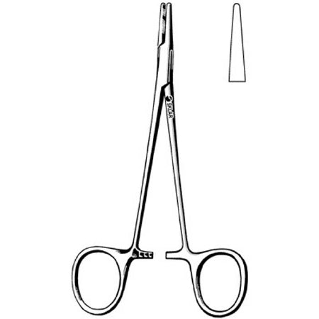 Sklar Needle Holder 5 Inch Straight Smooth Tip Finger Ring Handle - 20-1350