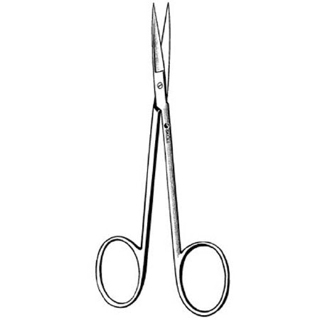 Sklar - Iris Scissors 3-1/2 Inch Length OR Grade Stainless Steel Finger Ring Handle Straight Sharp Tip / Sharp Tip - 22-1135
