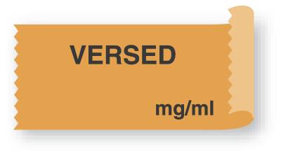 United Ad Label Pre-Printed Label Anesthesia Label Versed mg/mL Orange 1/2 X 1 Inch - ULTA013