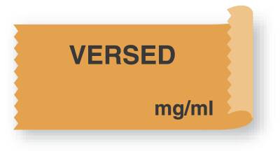 UAL - Drug Label Anesthesia Label Tape Versed mg/mL Orange 1/2 X 1 Inch - ULTA013