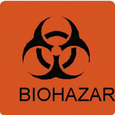 United Ad Label Pre-Printed Label Warning Label Biohazard Fluorescent Red 3 X 3 Inch - ULBH050