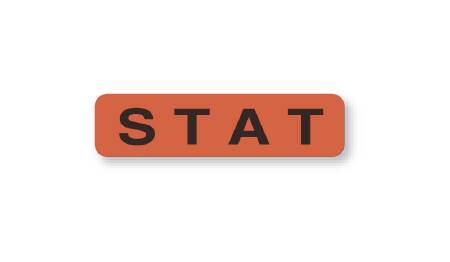 United Ad Label Pre-Printed Label Advisory Label STAT Fluorescent Red 1-1/4 X 5/16 Inch - ULHT116