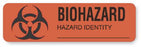 UAL - Pre-Printed Label Warning Label Fluorescent Red Paper Biohazard / Symbol Black Biohazard 7/8 X 3 Inch - ULBH204