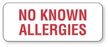 UAL - Pre-Printed Label Allergy Alert White Paper No Known Allergies Red Alert Label 7/8 X 2-1/4 Inch - ULHN279