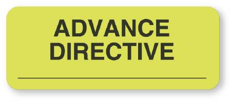 United Ad Label UAL Pre-Printed Label Instructional Label Advance Directive Fluorescent Green 7/8 X 2-1/4 Inch - ULMR297