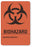 UAL - Pre-Printed Label Warning Label Fluorescent Red Paper Biohazard / Symbol Black Biohazard 2 X 3 Inch - ULBH302