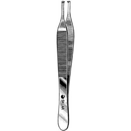 Sklarlite XD - Tissue Forceps Adson 4-3/4 Inch Length Surgical Grade Stainless Steel NonSterile NonLocking Thumb Handle Straight 1 X 2 Teeth - 23-2606