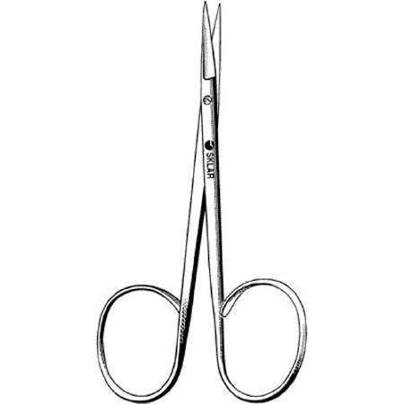 Sklar Sklar Iris Scissors 4 Inch Length OR Grade Stainless Steel NonSterile Ribbon Style Finger Ring Handle Straight Sharp/Sharp - 47-1250